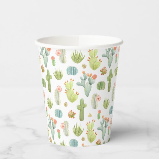 Gobelets En Papier Cute Cactus Motif debout (Gauche)