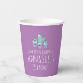 Gobelets En Papier Cute Cactus Poted Plante Anniversaire Merci (Recto)