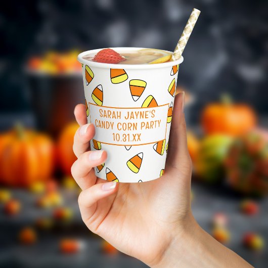 Gobelets En Papier Cute Candy Corn Motif Halloween Coupes de papier