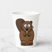 Gobelets En Papier Cute Cartoon Beaver Funny Bois Animal (Recto)