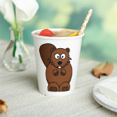 Gobelets En Papier Cute Cartoon Beaver Funny Bois Animal