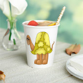 Gobelets En Papier Cute Cartoon Turtle with Puffy Green Shell