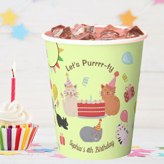 Gobelets En Papier Cute Cats Kid's Birthday Party