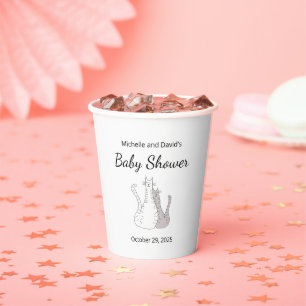 Gobelets En Papier Cute Cats Twins Baby shower Genre Neutre