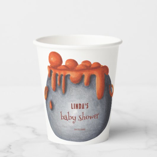 Gobelets En Papier Cute Cauldron Halloween Baby Shower (Recto)