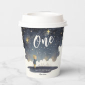 Gobelets En Papier Cute Celestial Anniversaire Étoiles Aquarelle Garç (Verso)