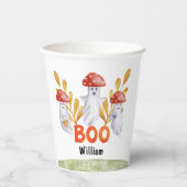 Gobelets En Papier Cute Champignons fantômes Halloween Boo Baby showe (Recto)