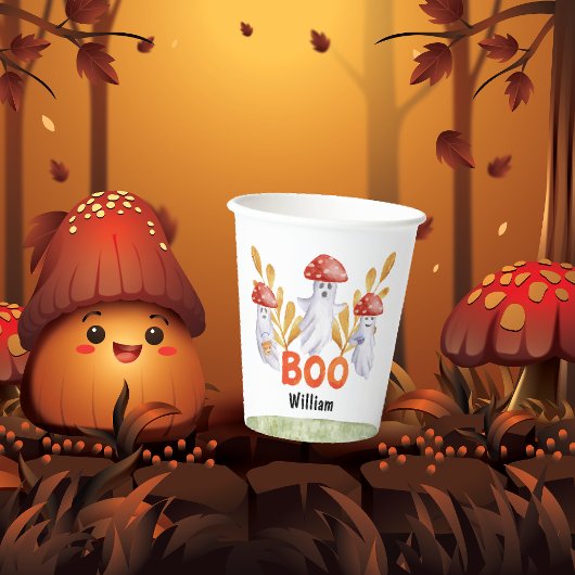 Gobelets En Papier Cute Champignons fantômes Halloween Boo Baby showe