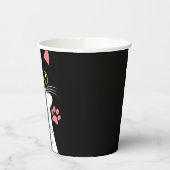 Gobelets En Papier Cute Chat Coupes d'Anniversaire. Texte modifiable. (Gauche)