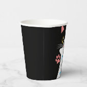Gobelets En Papier Cute Chat Coupes d'Anniversaire. Texte modifiable. (Droite)