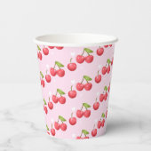 Gobelets En Papier Cute Cherry 1ère fête d'anniversaire (Verso)