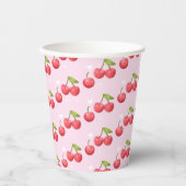 Gobelets En Papier Cute Cherry 1ère fête d'anniversaire (Recto)