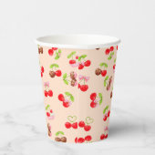Gobelets En Papier Cute Cherry Dessert Pattern Sweet Party Aesthetic (Droite)