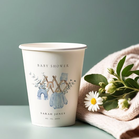 Gobelets En Papier Cute Chic Garçon Vêtements de bébé Baby shower ess
