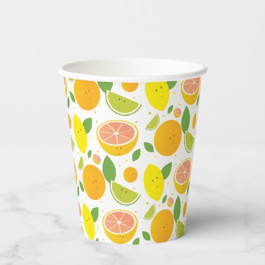 Gobelets En Papier Cute Citrus Fruit Paper Cups (Verso)
