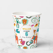 Gobelets En Papier Cute Colorful Animaux Abstraits Parti Anniversaire (Verso)