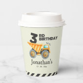 Gobelets En Papier Cute Construction Birthday Boy Party 3th Years (Verso)