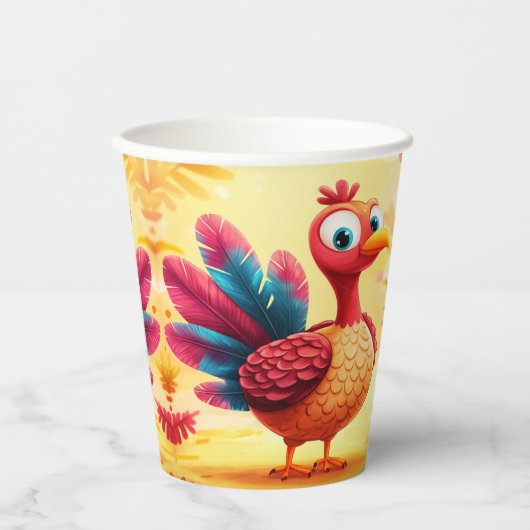 Gobelets En Papier Cute Coupes de papier de Turquie Thanksgiving (Recto)