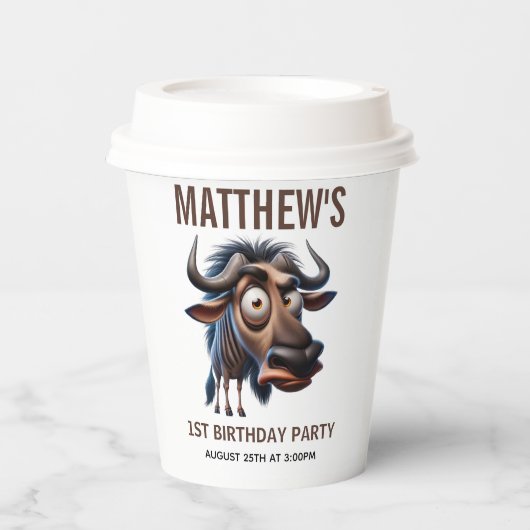 Gobelets En Papier Cute Crazy Cheetah Farm Theme 1st Birthday (Recto)