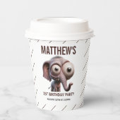 Gobelets En Papier Cute Crazy elephant Farm Theme 1st Birthday (Recto)