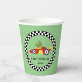 Gobelets En Papier Cute Dinosaur Anniversaire voiture de course enfan (Recto)