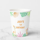 Gobelets En Papier Cute Dinosaur Jungle fête d'anniversaire (Verso)