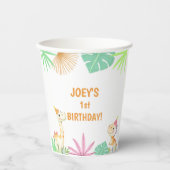 Gobelets En Papier Cute Dinosaur Jungle fête d'anniversaire (Recto)