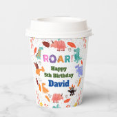 Gobelets En Papier Cute Dinosaur thème fête d'anniversaire tasses de (Verso)