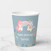 Gobelets En Papier Cute Dinosaur Unicorn arc-en-ciel Fleur anniversai (Recto)