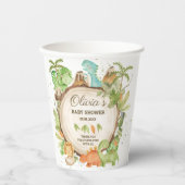 Gobelets En Papier Cute Dinosaures Garçon Baby shower Verdure (Recto)