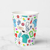 Gobelets En Papier Cute Doctor Nurse Médicale Fournitures Motif (Droite)
