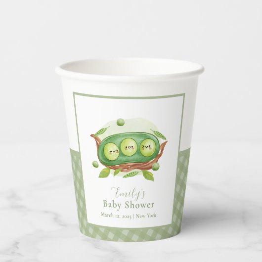 Gobelets En Papier Cute En vichy Verdure Pois Doux Dans Baby shower D (Recto)