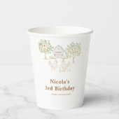 Gobelets En Papier Cute Farm Barn Hens Birthday (Verso)