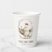 Gobelets En Papier Cute Farm Mum and Baby Chick Floral Baby Shower (Verso)