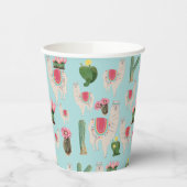 Gobelets En Papier Cute Fiesta Llama & Cactus Motif (Gauche)