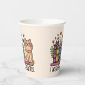 Gobelets En Papier Cute Floral Livres et Chat (Gauche)