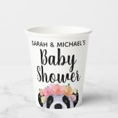Gobelets En Papier Cute Floral Panda Ours Fille Baby shower Cups en p (Recto)