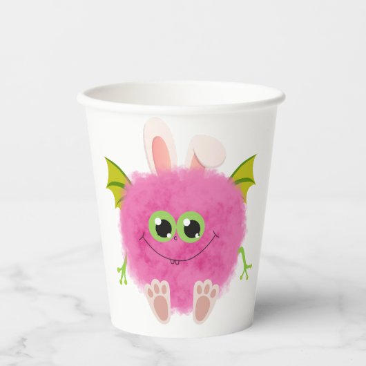 Gobelets En Papier Cute fluffy rabbit monster (Recto)