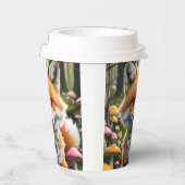 Gobelets En Papier Cute Fox avec arc vert et rose (Droite)