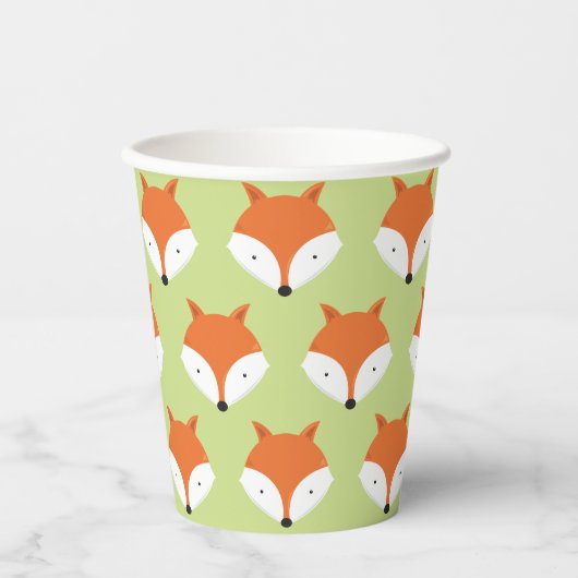 Gobelets En Papier Cute Fox Face Motif animal (Recto)