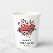 Gobelets En Papier Cute Funny Bachelorette Mariage rétro (Verso)