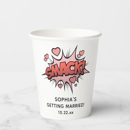 Gobelets En Papier Cute Funny Bachelorette Mariage rétro (Verso)