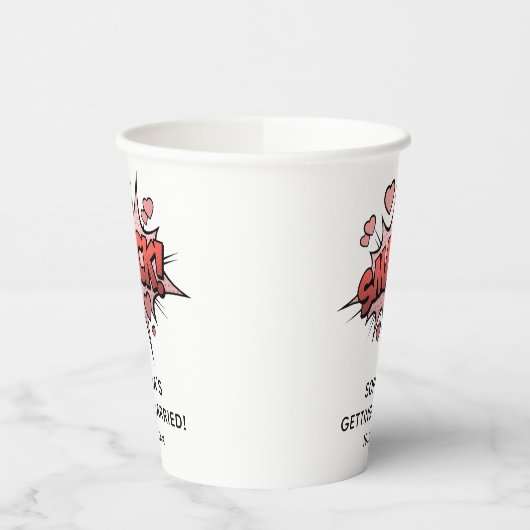 Gobelets En Papier Cute Funny Bachelorette Mariage rétro (Gauche)