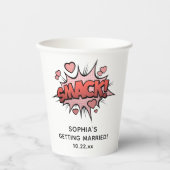 Gobelets En Papier Cute Funny Bachelorette Mariage rétro (Recto)