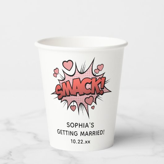 Gobelets En Papier Cute Funny Bachelorette Mariage rétro (Recto)