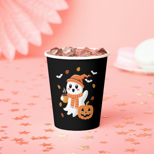 Gobelets En Papier Cute Ghost Boire Café de glace Halloween (Insitu)