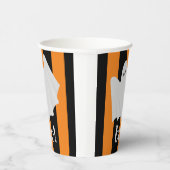 Gobelets En Papier Cute Ghost Halloween Orange et Black Stripes (Droite)