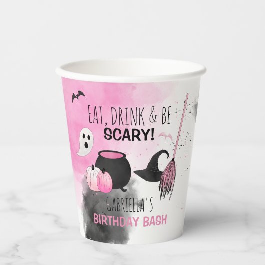 Gobelets En Papier Cute Girls Spooktacular Halloween fête d'anniversa (Recto)