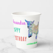 Gobelets En Papier Cute Goat Farm Animal ajouter Nom Anniversaire Fêt (Recto)