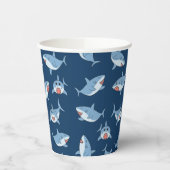 Gobelets En Papier Cute Great White Sharks Motif Océan (Gauche)